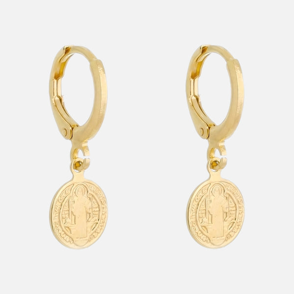 Saint Benedict Medal Huggies — studio shot