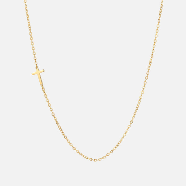 Sideways Cross Necklace — studio shot