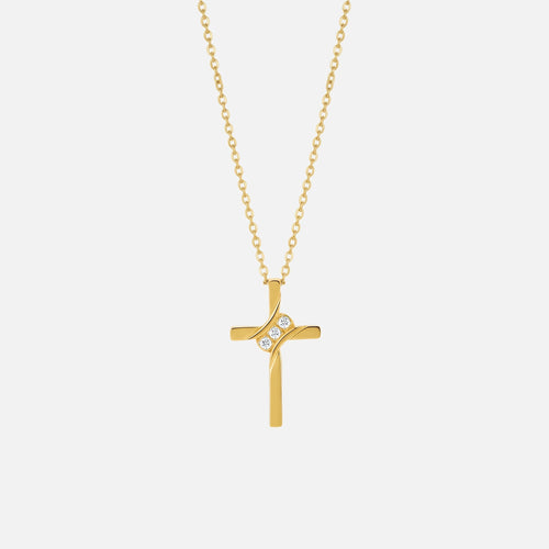 Woven Cross Necklace — studio shot