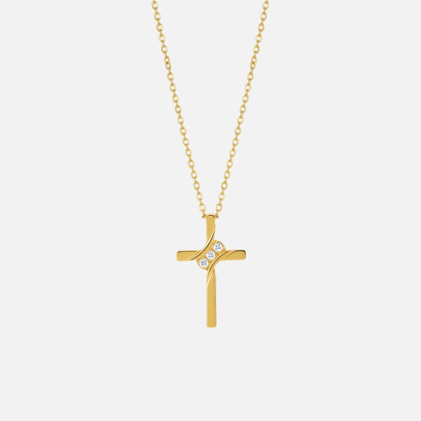 Woven Cross Necklace — studio shot