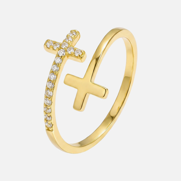 Wrapped Cross Ring — studio shot