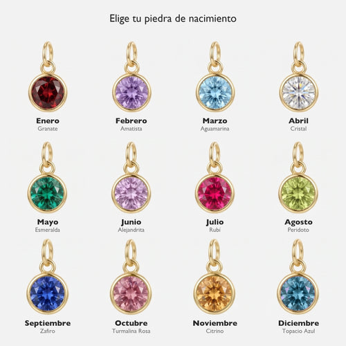 Birthstone Charm Cross Necklace — all 12 birthstone colors