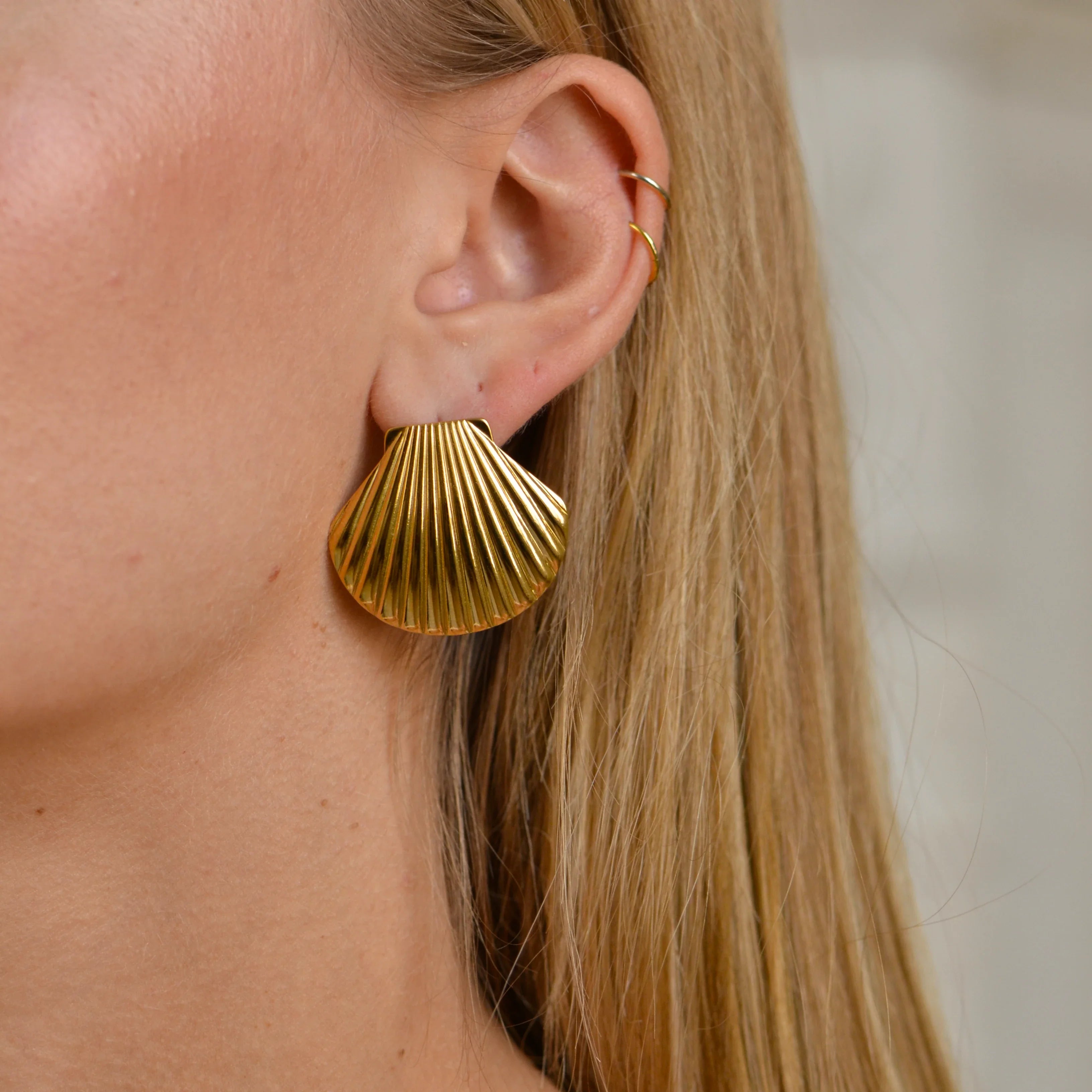 Seashell Earrings — worn