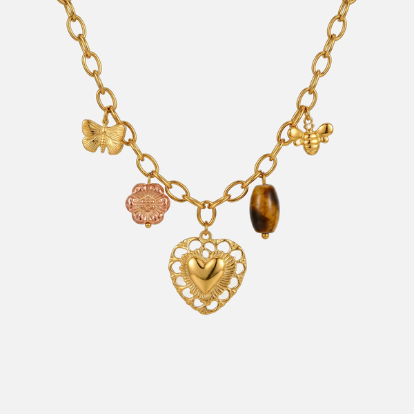 Summer Charms Necklace — studio shot on light grey