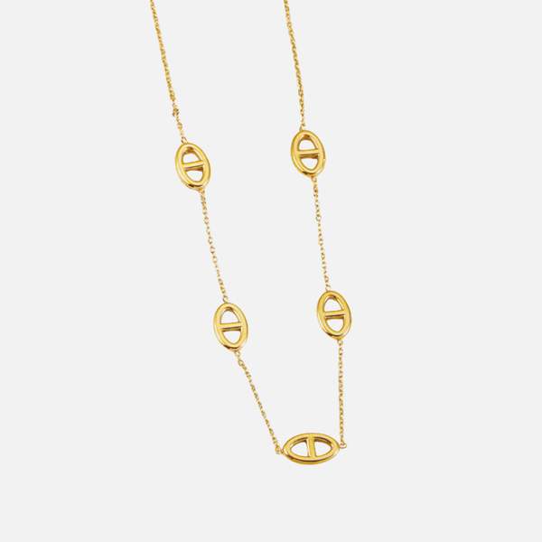 Sailor Knot Necklace — studio shot on light grey
