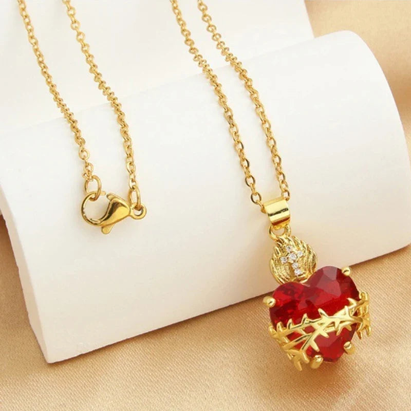 Sacred Heart of Jesus Necklace — detail