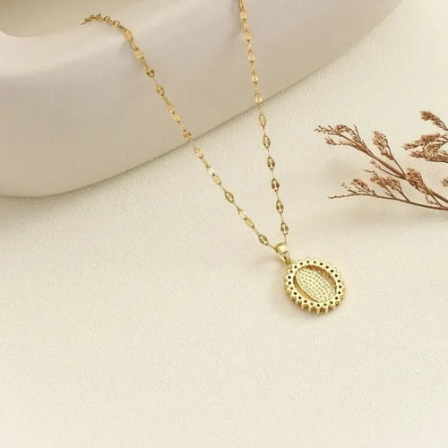 Guadalupe Halo Necklace — worn