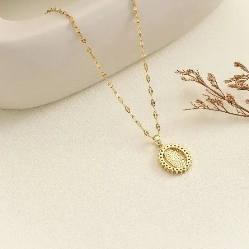 Guadalupe Halo Necklace — worn
