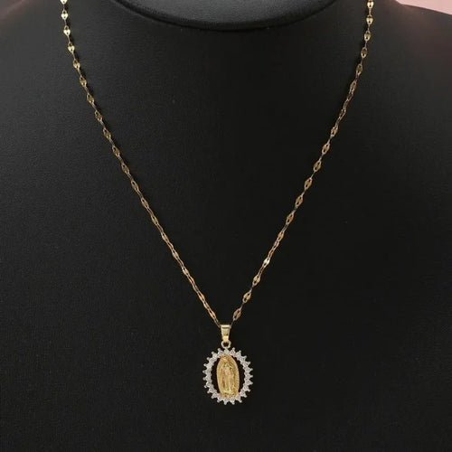 Guadalupe Halo Necklace — worn