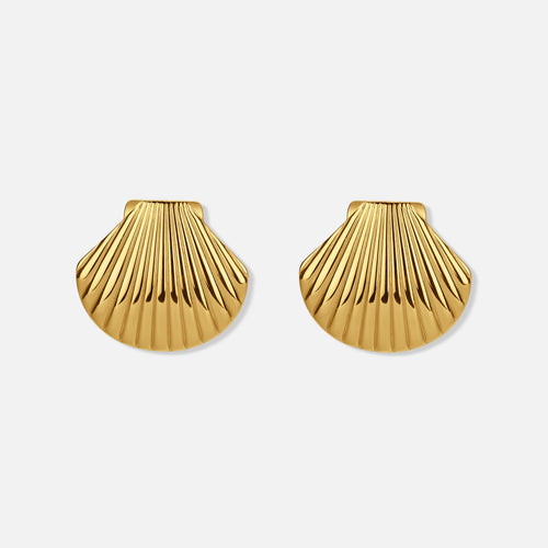 Seashell Earrings — studio shot on light grey
