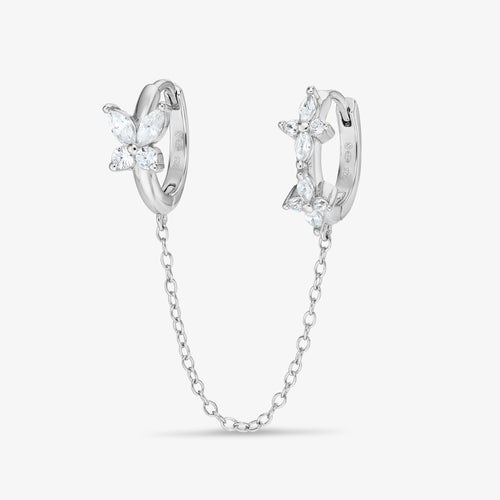 Butterfly Chain Huggies — detail
