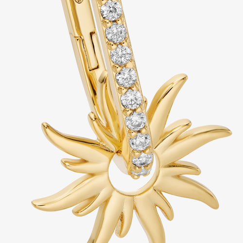Sunburst Charm Huggies — detail