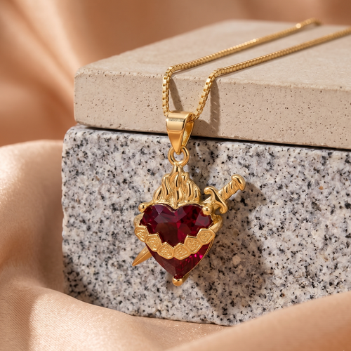 Heart of Mary Necklace — worn