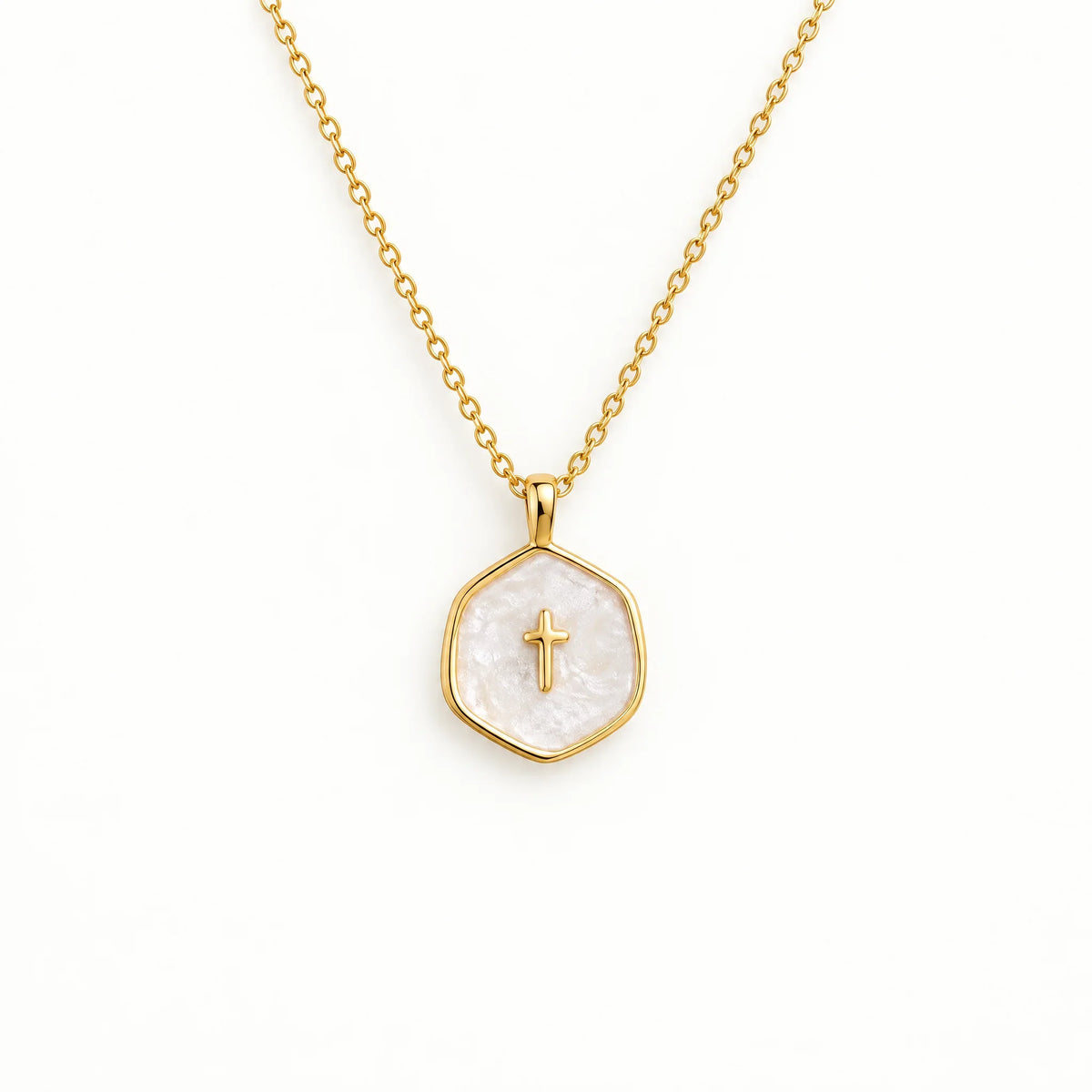 Medallion Cross Necklace — detail