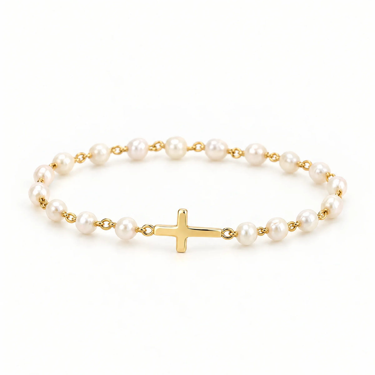 Pearl Cross Bracelet — detail