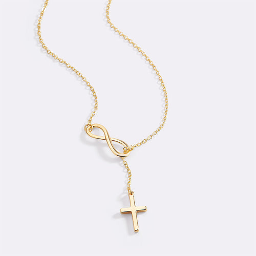 Infinity Cross Necklace — detail