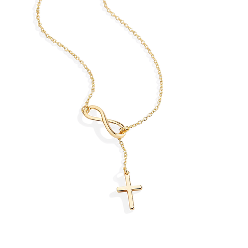 Infinity Cross Necklace — detail