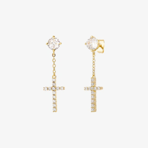 Dangle Cross Earrings — detail