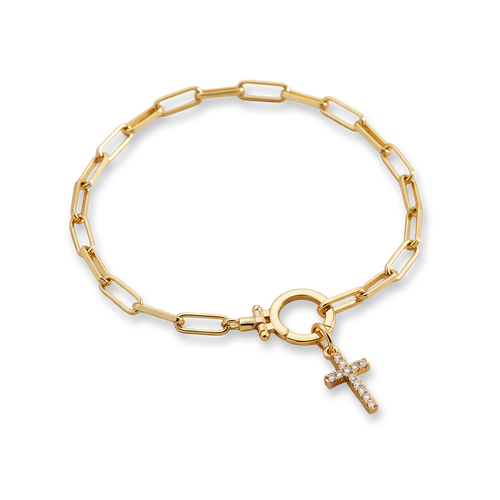 Pavé Cross Bracelet — detail