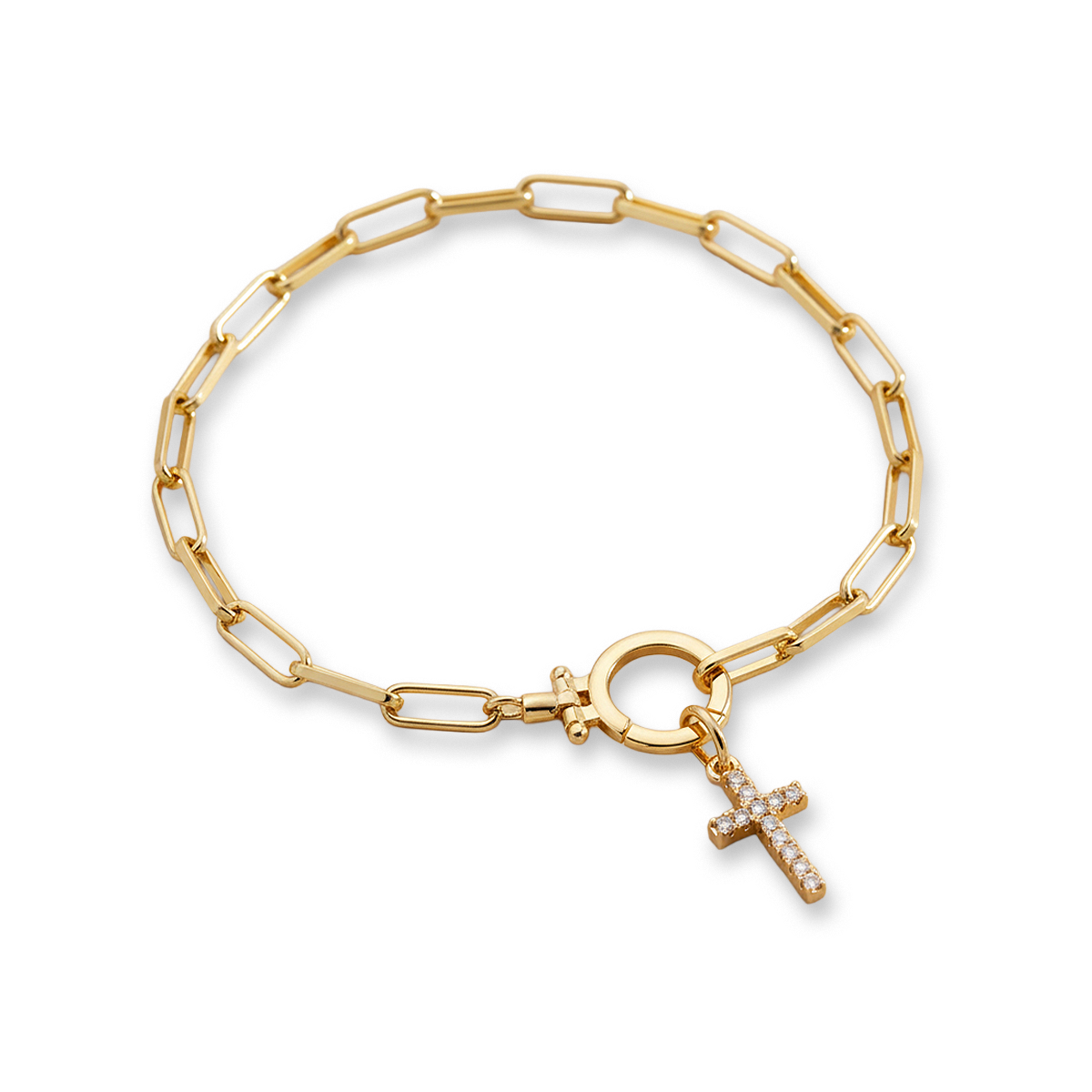 Pavé Cross Bracelet — detail