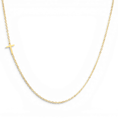 Sideways Cross Necklace — detail
