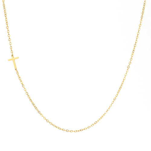 Sideways Cross Necklace — detail