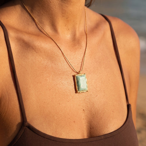 Rafaella Necklace in Turquoise — worn