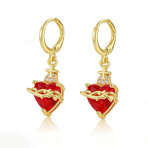 Sacred Heart Earrings — detail