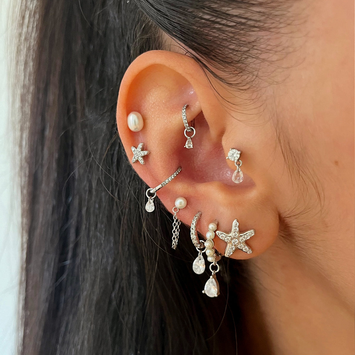 Marina Star Studs — worn