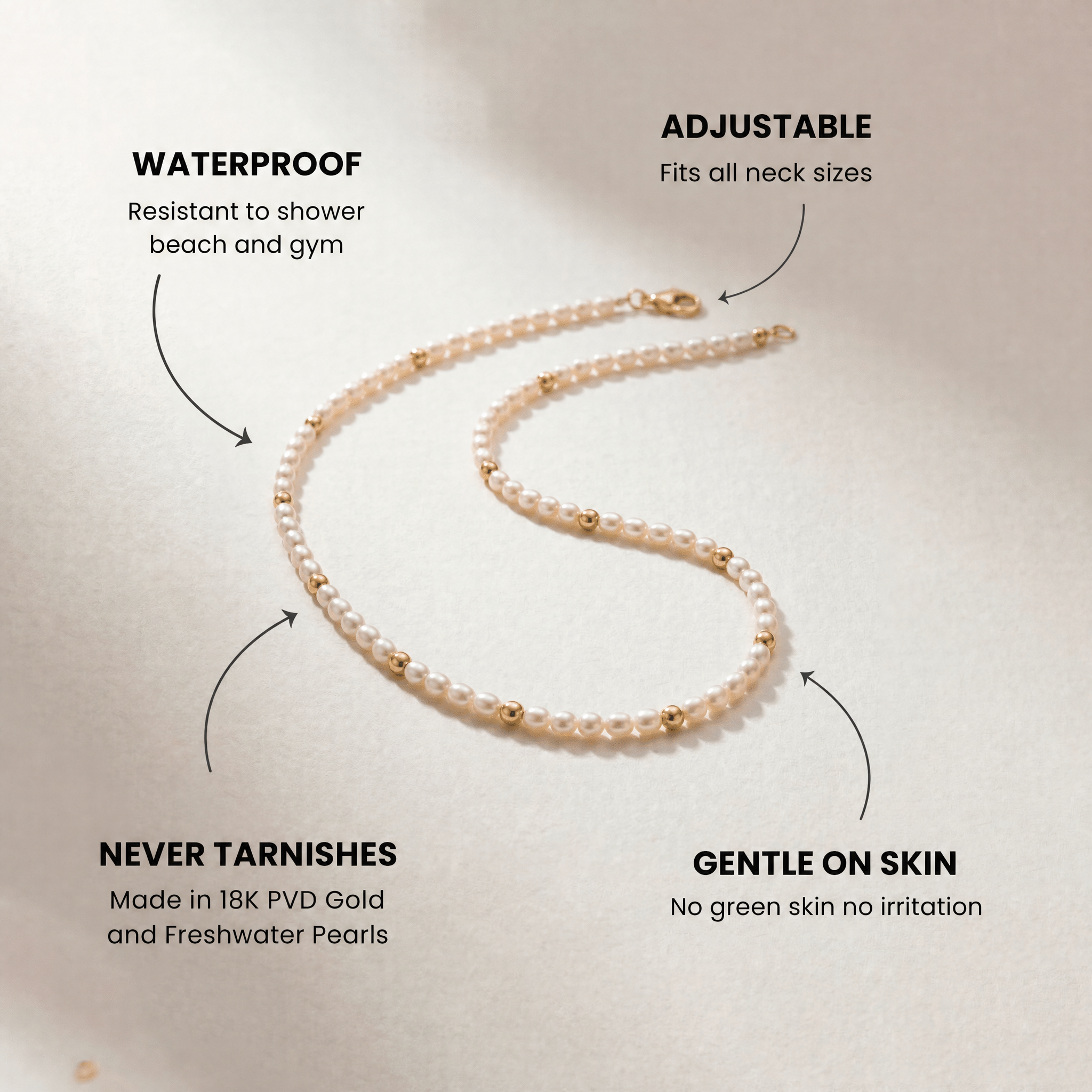 AylaGleam Pearl and Gold Choker