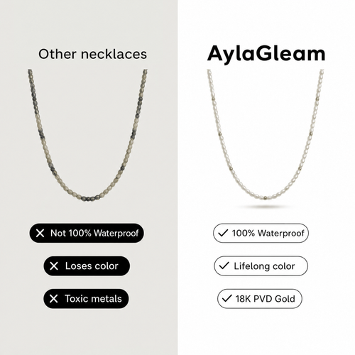 AylaGleam Pearl and Gold Choker