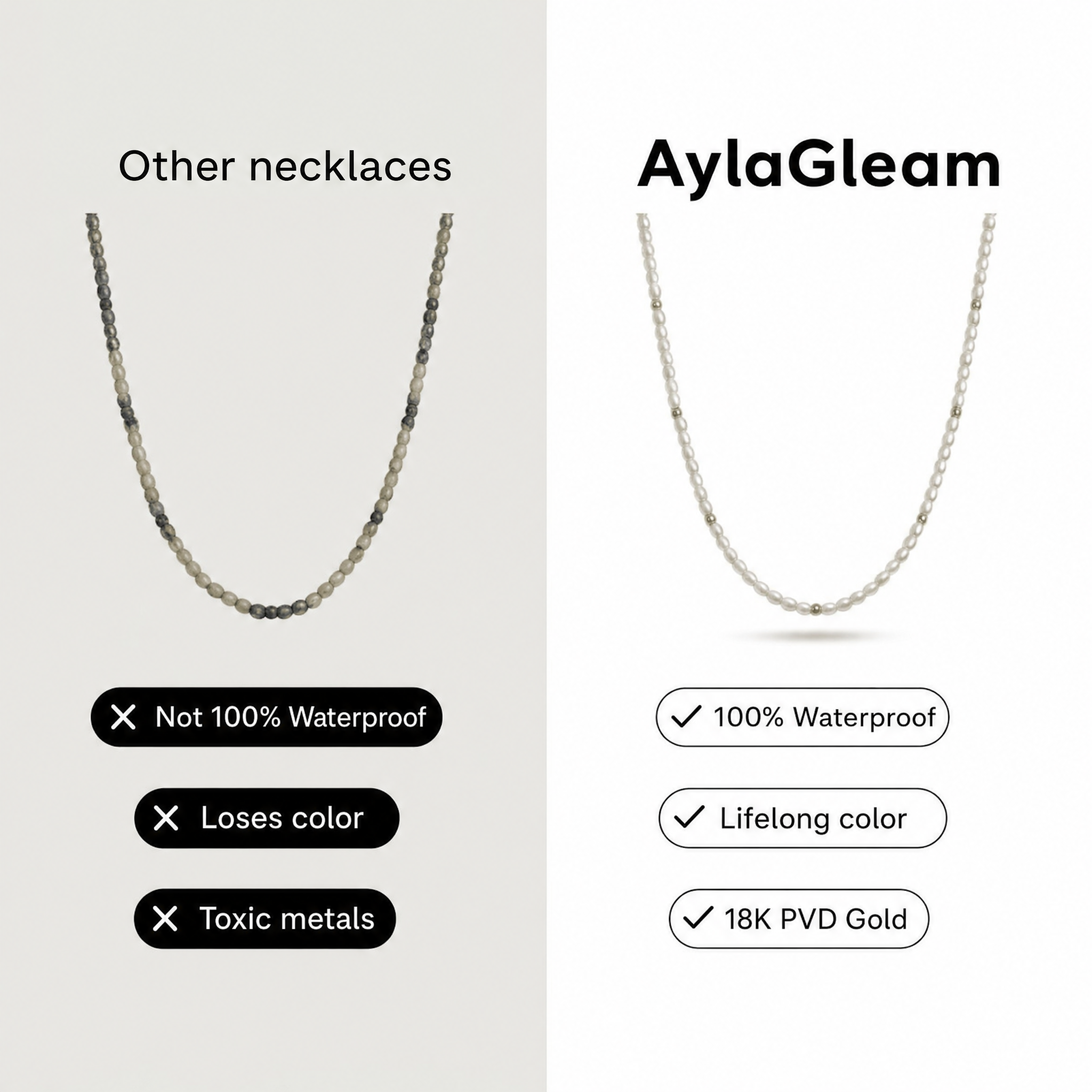 AylaGleam Pearl and Gold Choker