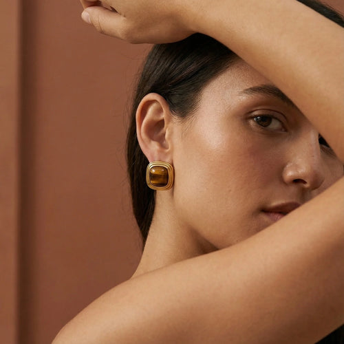 Latte Earrings — worn