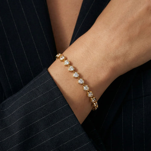 Riviere Heart Bracelet — worn