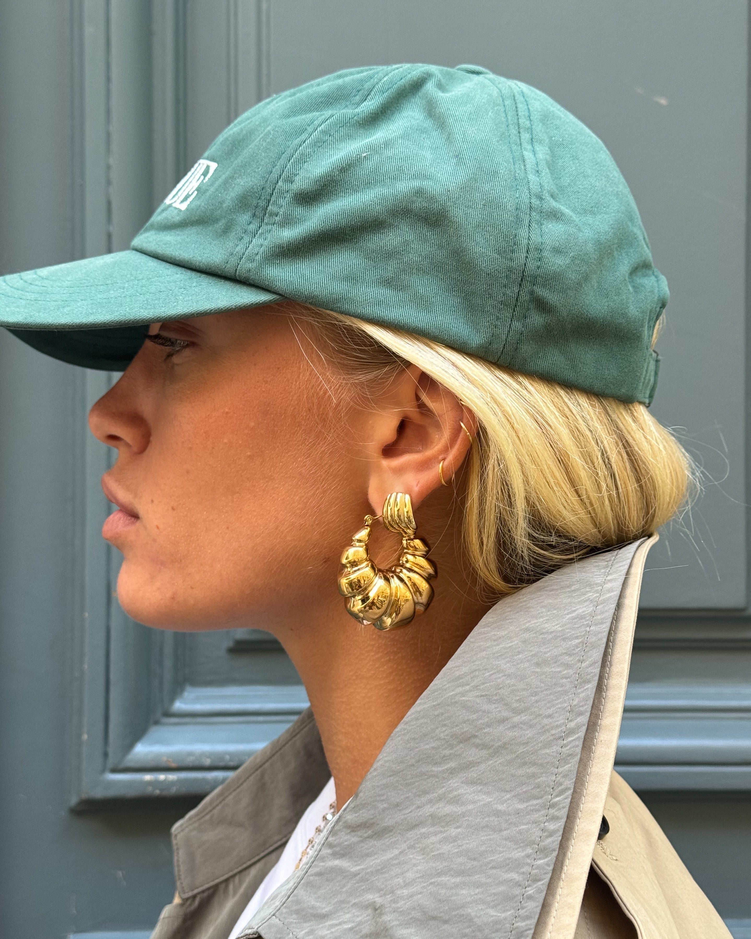 Croissant Earrings — worn