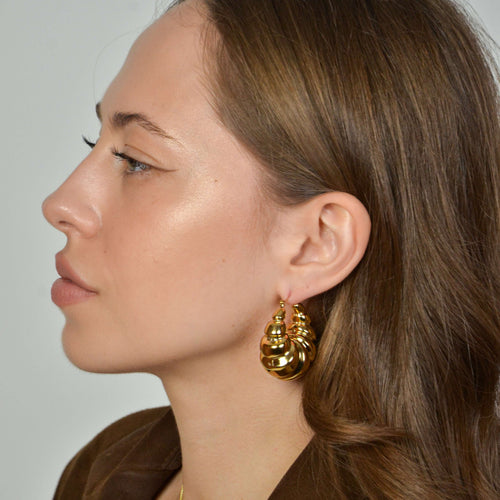 Croissant Earrings — worn