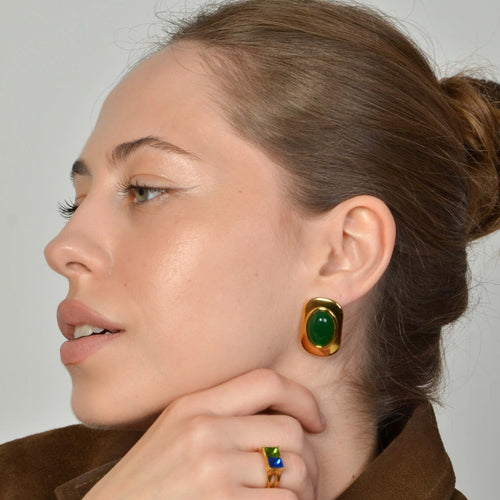Jade Earrings — worn
