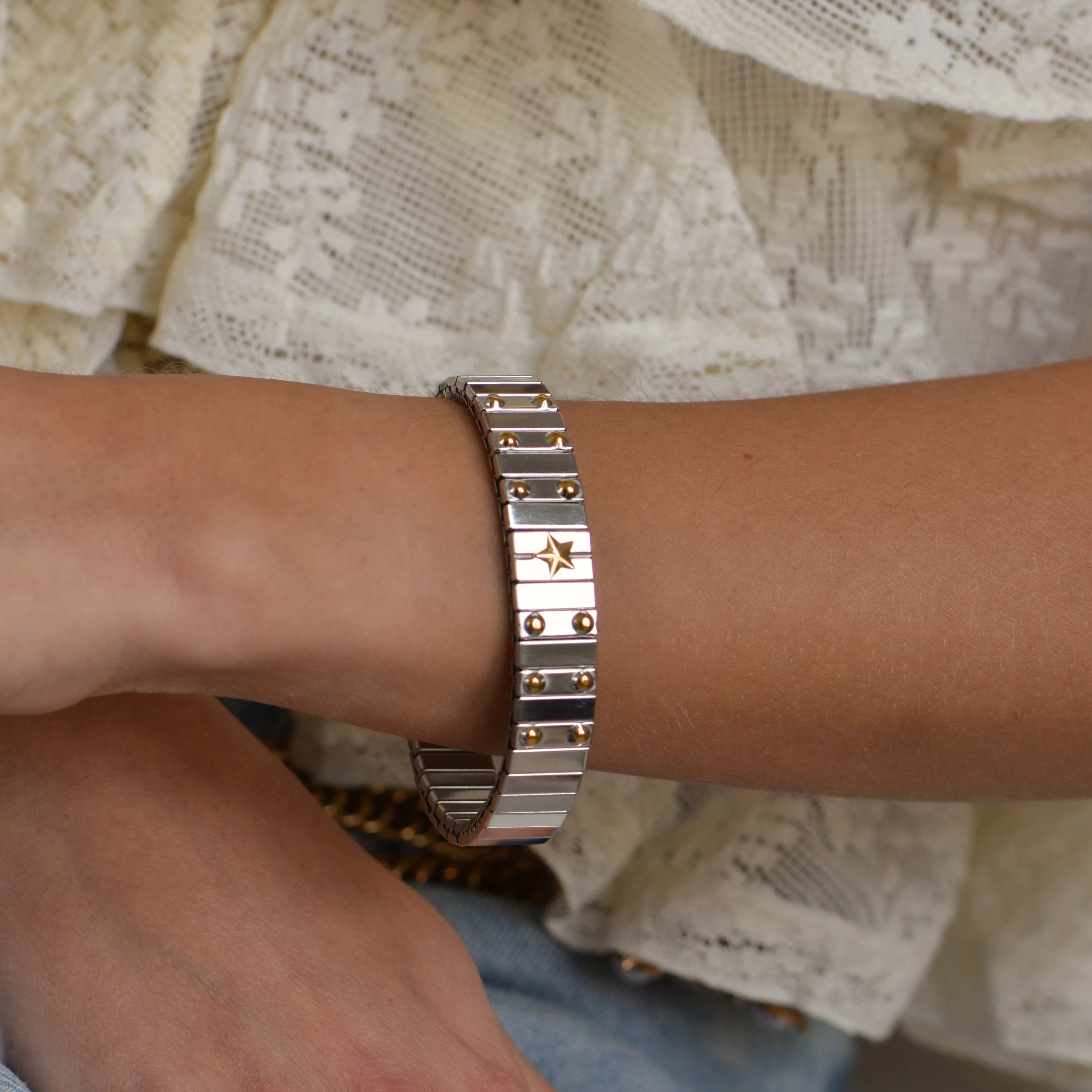 Star Stud Bracelet — worn