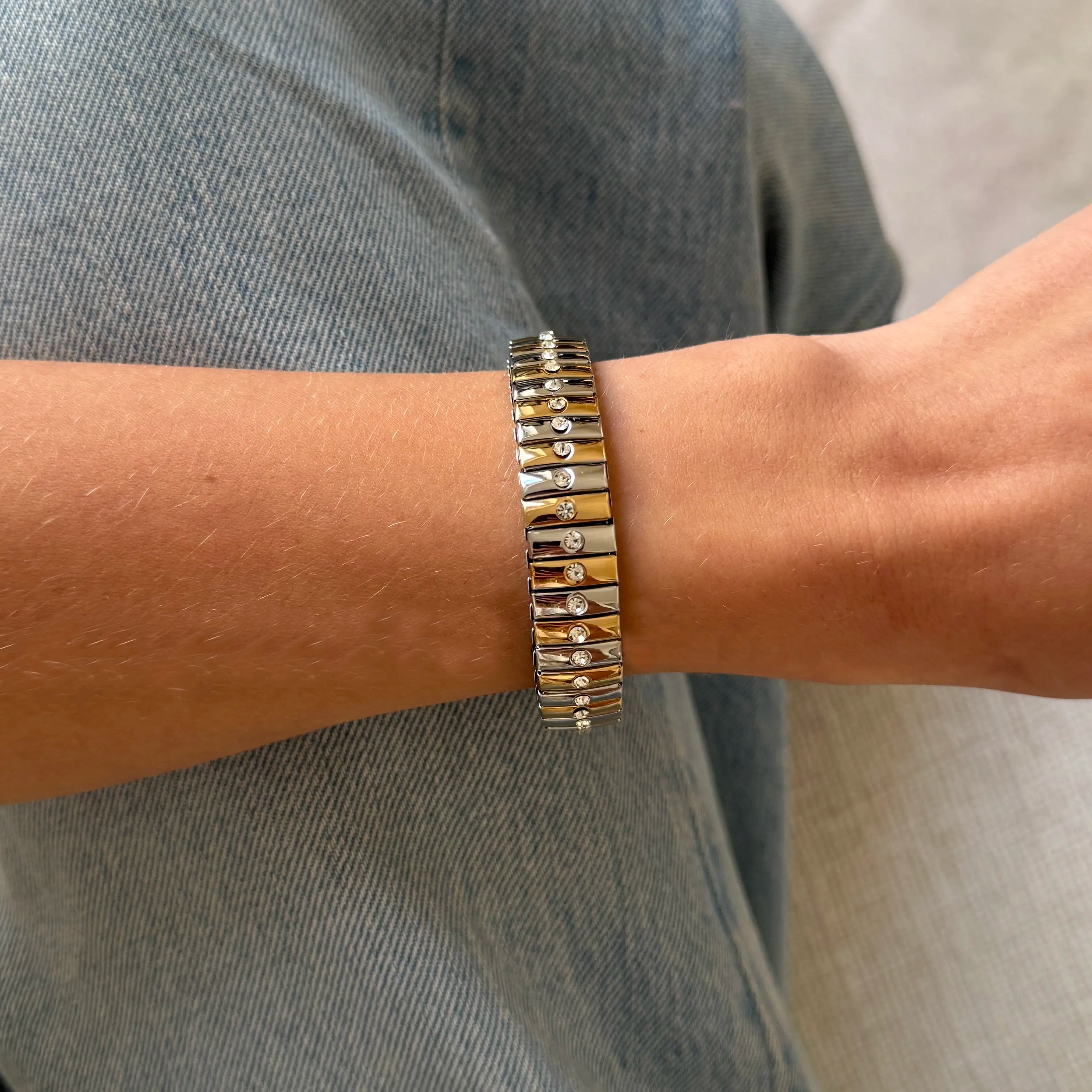 Crystal Duo Bracelet — worn