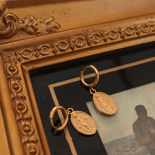 Miraculous Medal Huggies — worn