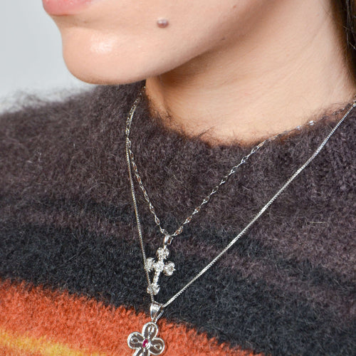 Gothic Cross Necklace — worn