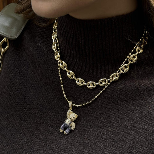 Ralphy the Bear Necklace — worn
