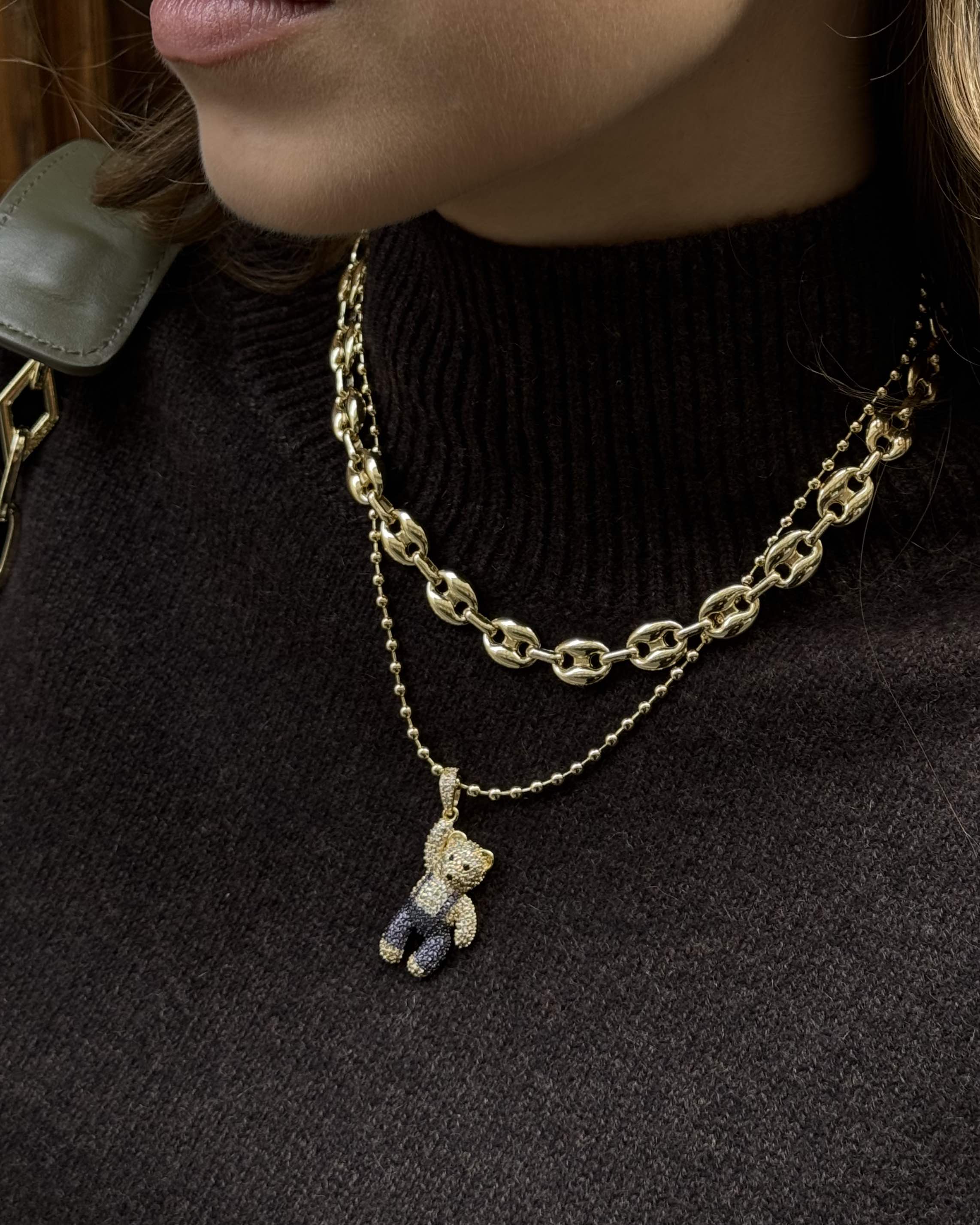 Ralphy the Bear Necklace — worn