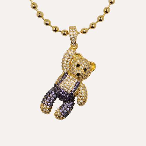 Ralphy the Bear Necklace — studio shot on light grey