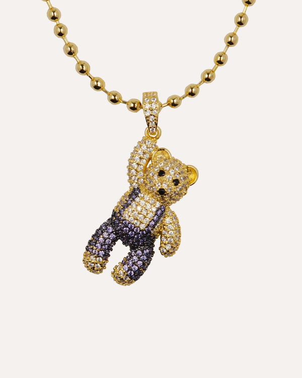 Ralphy the Bear Necklace — studio shot on light grey