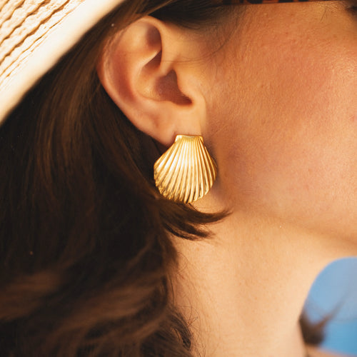 Seashell Earrings — worn