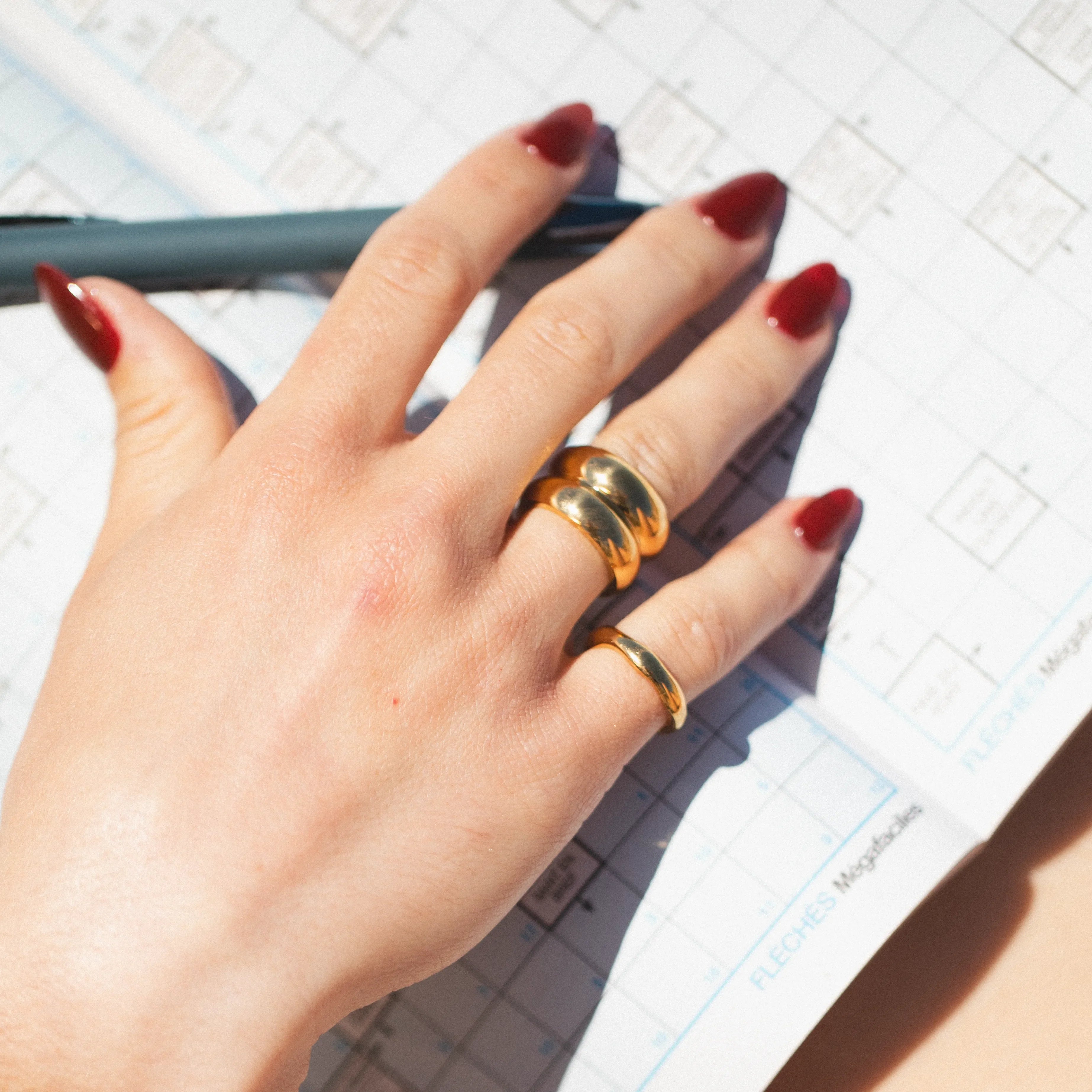 Double Ring — worn