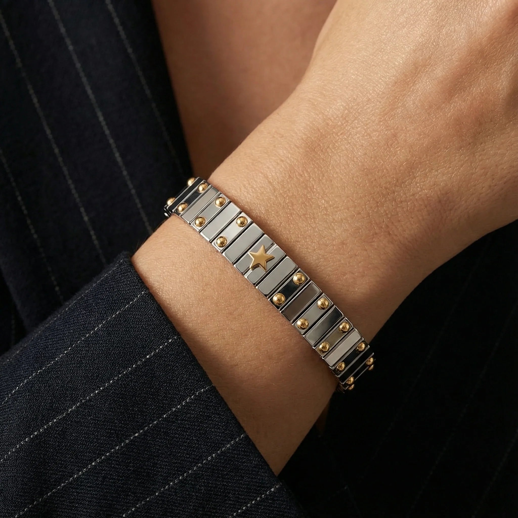 Star Stud Bracelet — worn