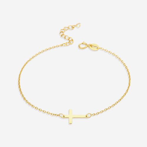 Sideways Cross Chain Bracelet — detail