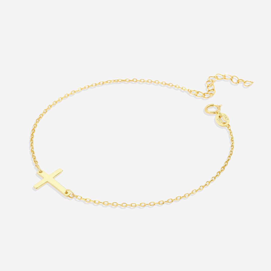 Sideways Cross Chain Bracelet — detail